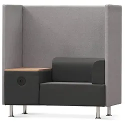 ROCADA 1806-4-1 Be Soft Einzelsitz+ Tisch schwarz/grau125x129x68cm, grau