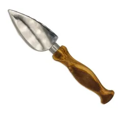 Parmesanmesser mit Olivenholzgriff - Scharfe, geschwungene Klinge zum Abbrechen von Käsestücken - 19x4x3cm - Handgefertigt in Italien