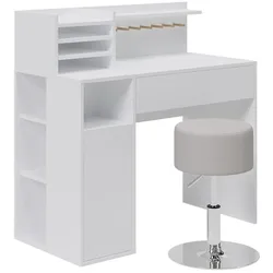 Vicco Schreibtisch, Weiß, 2 Teile, mit Hocker
