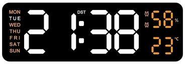 Uplifted Goods Large Digital Wall Clock With Temperature Humidity Auto Dimming USB Powered k