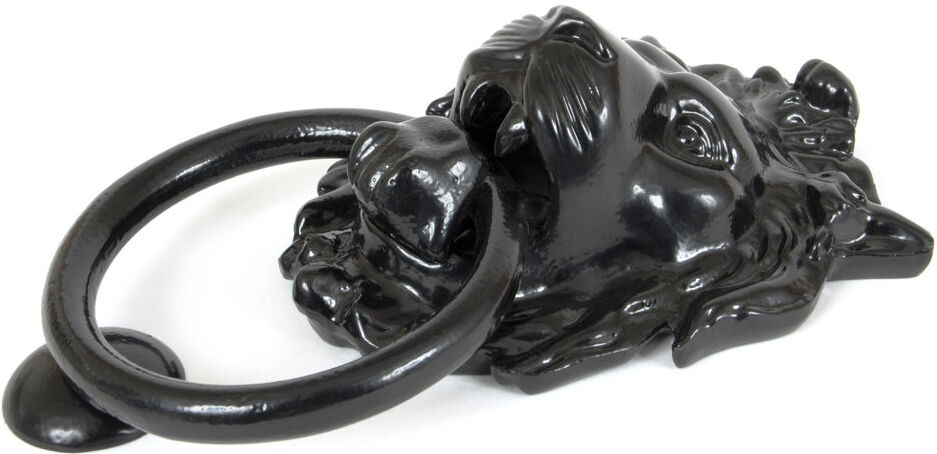 From The Anvil Lion's Head Door Knocker Black
