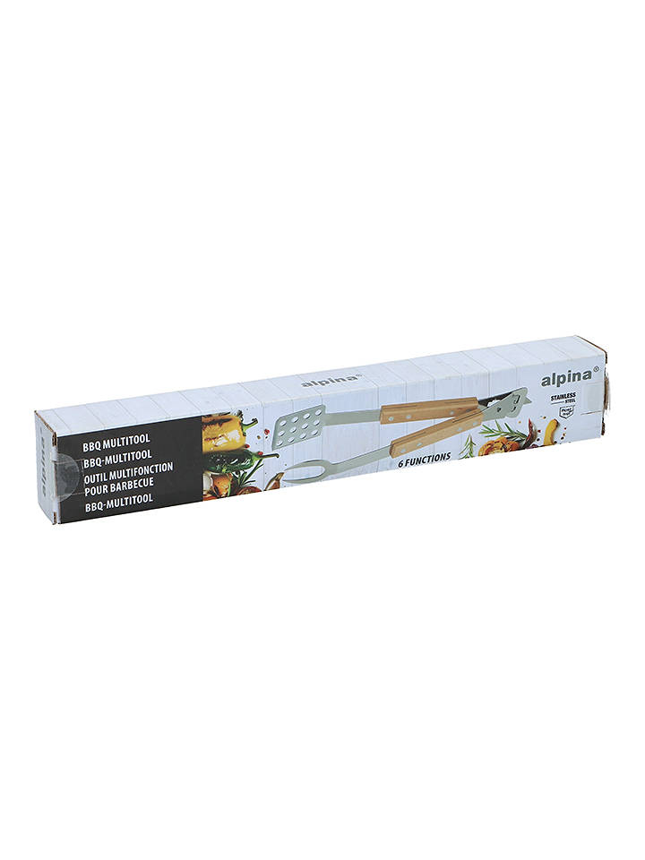 Alpina 6in1-BBQ-Multitool in Hellbraun/ Silber - (L)36 cm - onesize