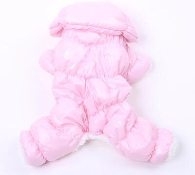 Happy Pet Pantry Warm Fleece Dog Overalls: Windproof Hooded Parka For Small Breeds L 3