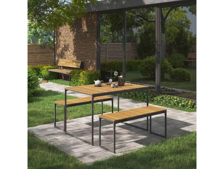 OUTLIV. Floris Gartenmöbel-Set M (4 Plätze) Tisch 115x78cm Schwarz