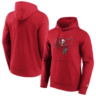 Kapuzenpullover FANATICS "Fanatics Hoodie Tampa Bay Buccaneers Primary Logo Graphic", Damen, Gr. XL, rot, 80% Baumwolle, 20% Polyester, Pullover Kapuzenpullover
