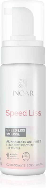 INOAR Speed Liss mousse cheveux pour lisser et nourrir les cheveux secs et indisciplinés 150 ml