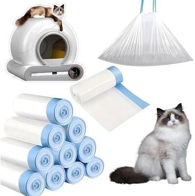 On Spot Shop Drawstring Closure Cat Litter Bags, 10 Rolls Tonepie Self Cleaning Litter Box Poop Bags For Easy Pet Waste Disposal Drawstring Closure Cat Litter Bags, 10 Rolls Tonepie Self Cleaning Litter Box Poop Bags For Easy Pet Waste Disposal