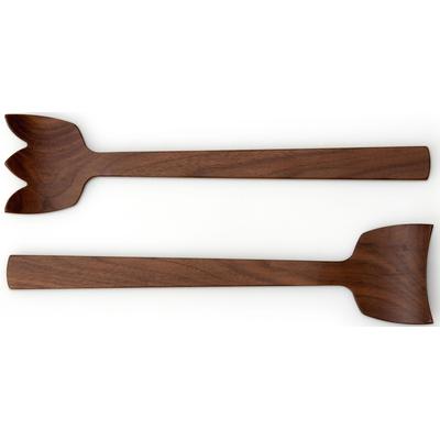 Salatbesteck CONTINENTA "Tulip", braun (holzfarben), Massivholz, Kochbesteck-Sets, jedes Stück ein Unikat