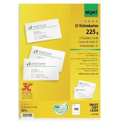 Sigel LP795 Visitenkarten 225 g/m2 Weiß 10 Blatt à 10 Stück