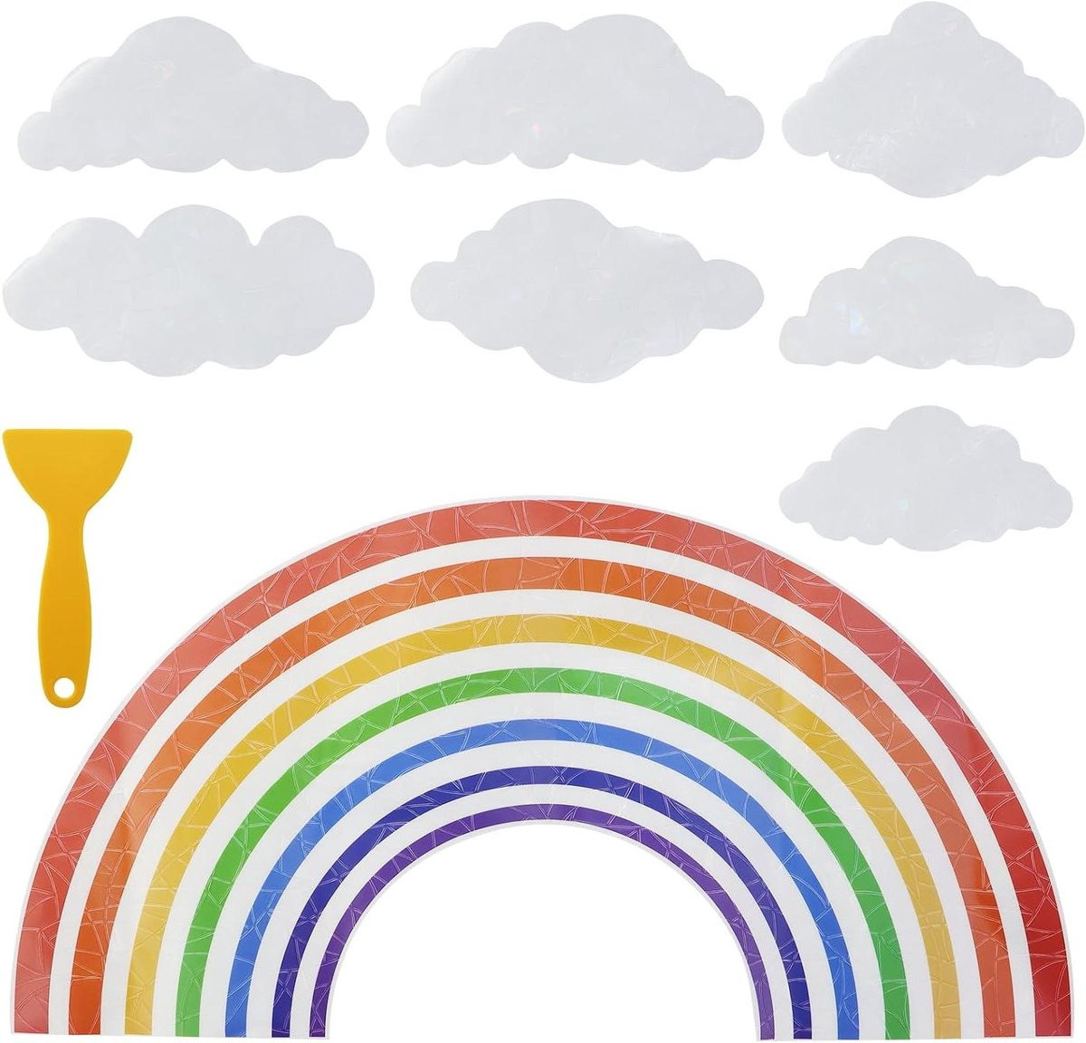 Raamstickers Regenboog - Meerkleurige Elektrostatische Glasfolie voor Raamdecoratie