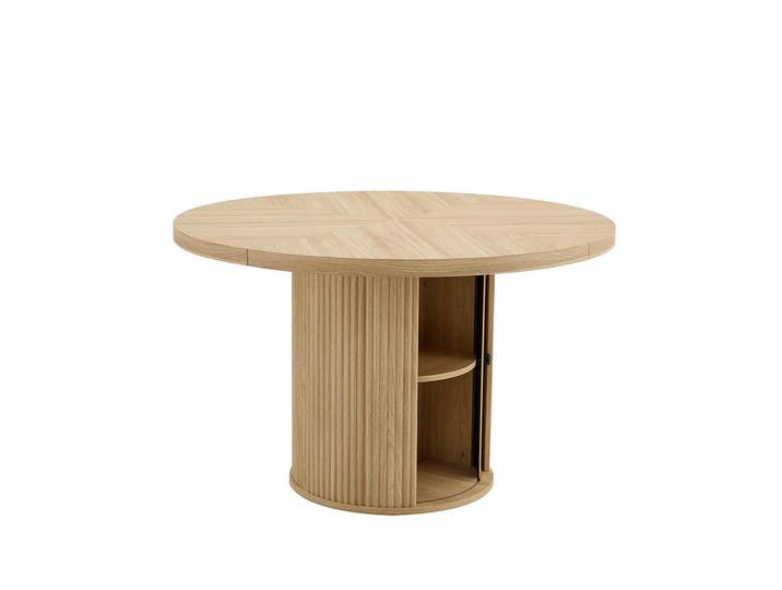 Komhtom Esstisch mit Stauraum, Holzoptik, 115cm, Naturfarbe, Naturfarben, Mode, 115x74x115 cm, Esszimmer, Esstische