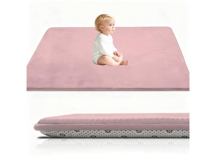Stqyeiw Kinderteppich Teppich Verdickung Korallen Samt Teppich Korallensamtteppich Kinder Krabbeldecke Tatami Teppiche Kinder rutschfeste Vergrößern Spielmatte Yogateppich 180 x 200 cm Rosa