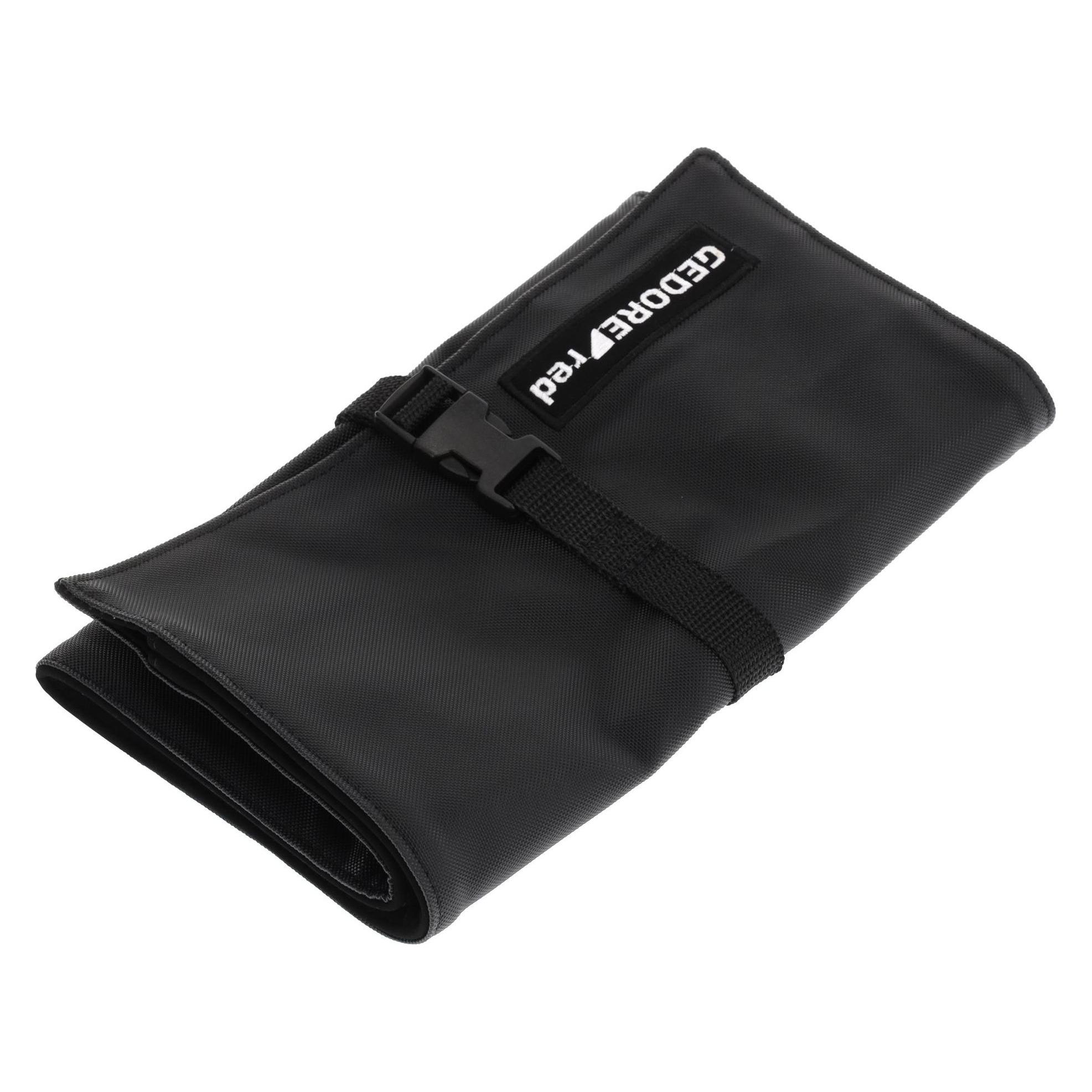 Gedore Red red Werkzeug-Rolltasche für 12 Schlüssel, Mit Fach für Kleinteile, Ohne Bestückung, Schwarz (3301626)