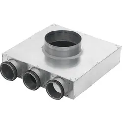 Lindab, Zubehör Belüftungstechnik, Ventilboks PVCU Ø125 med 2 tilslutninger Ø63