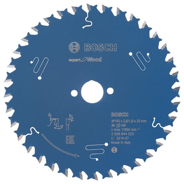 Bosch Kreissägeblatt Expert for Wood, 160 x 20 x 2,6 mm, 36 2608644020