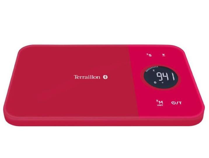Küchenwaage TERRAILLON NutriTab , rot, B:26cm H:1,6cm L:16cm, Glas, Küchenwaagen, Küchenwaage, Elektronische Küchenwaage