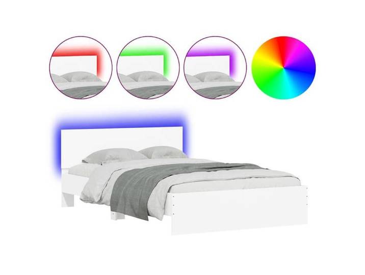 Luxe&Mode Structure de lit avec tête de lit et LED blanc 140x190 cm 2 ans garantie LV7356