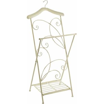 Herrendiener LOCKER, weiß (weiß used look), B:40cm H:101cm T:34cm, Metall, Herrendiener