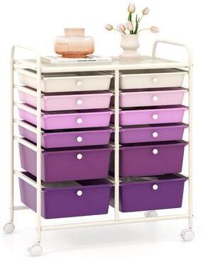 12-Drawers Rolling Storage Cart with Organizer Top - See Details
