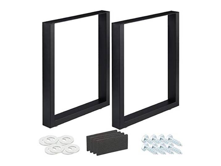 Relaxdays Pieds de Table Jeu de 2\, BxH: 60x72 cm; Supports métalliques\, Table Basse\, Style Industriel\, Noirs