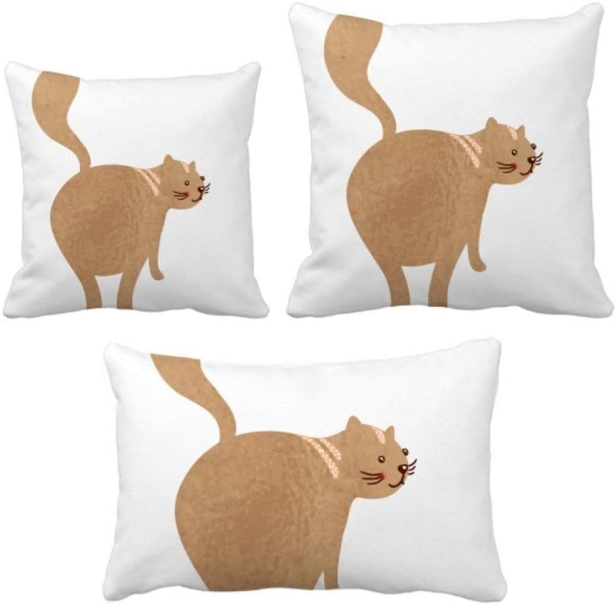 Set van 3 decoratieve kussens, dubbelzijdig bedrukt, multicolor