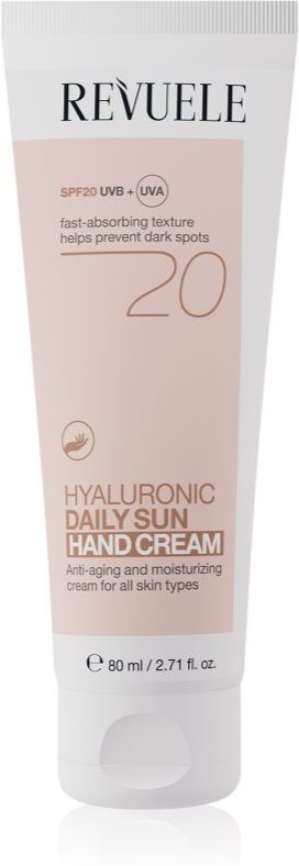 Revuele Daily Sun Hyaluronic Hand Cream SPF 20 crème hydratante protectrice mains SPF 20 80 ml