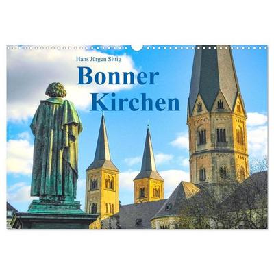 Bonner Kirchen (Wandkalender 2027 DIN A3 quer), CALVENDO Monatskalender