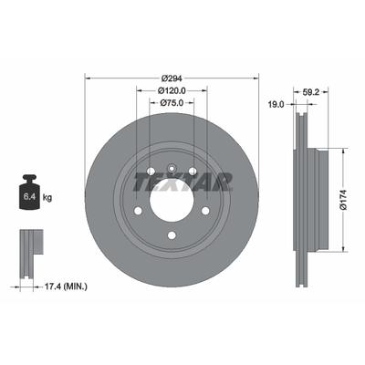 TEXTAR Bremsscheibe PRO 92097303 294mm 19mm für BMW