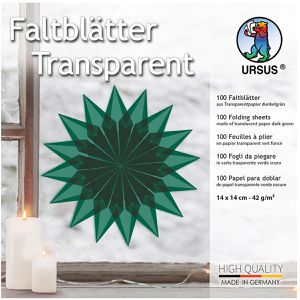 Ursus Faltblätter 2506155, aus Transparentpapier, 14 x 14cm, 42g/m², grün, 100 Blatt