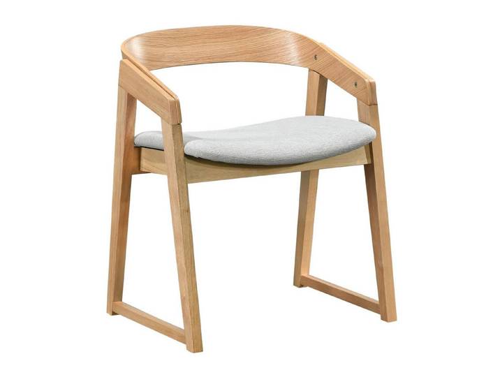 Selsey Esszimmerstuhl SALOSS, Armlehnstuhl mit Holzgestell und ergonomisch gebogener Rückenlehne
