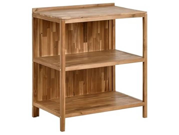 Outdoor-Kücheninsel Akazienholz braun breit 50x80x90 cm mit Regalen Venosa