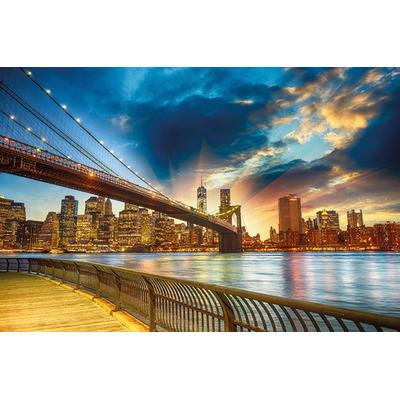 Fototapete PAPERMOON "Manhattan Sunset", bunt, B:5m L:2,8m, Vlies, Tapeten