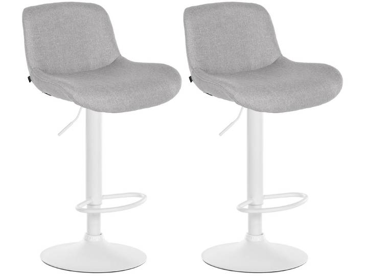 CLP Barhocker Solon (Set, 2 St., 2er), Samt- oder Stoffbezug, weißes Metall