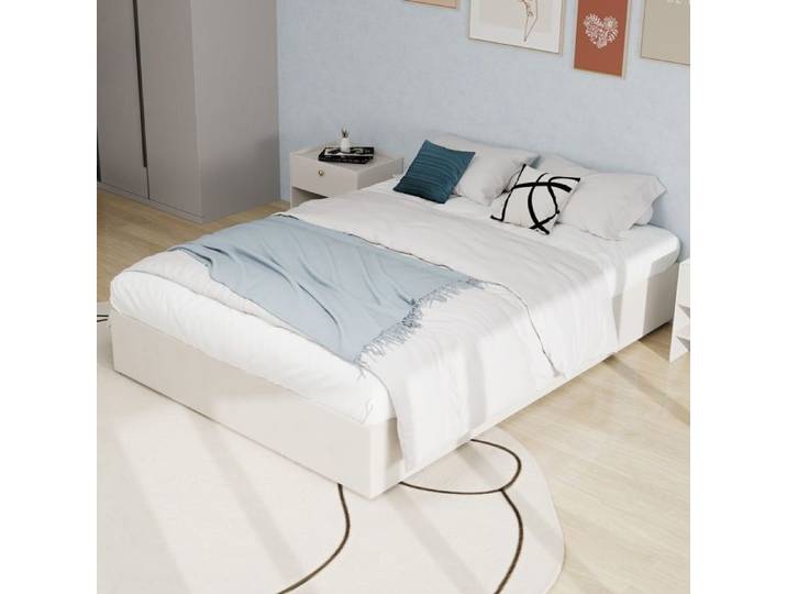 Lit Coffre 160x200cm - DREAMMESPACE - Rembourré Velours - Beige - 2 Places - Montage Facile