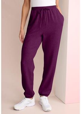 Plus Size Women's Comfort+ Fleece Slim Leg Jogger by Roaman's in Dark Berry (Size 5X)
