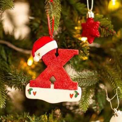 Discount Dollar Deals Christmas Tree Decoration Letter Pendant, DIY Xmas Holiday Acrylic, Ornament For Home Decor red24 1pcs