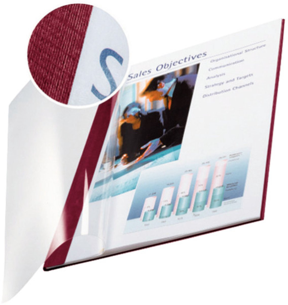 Esselte Leitz ImpressBIND Softcover A4-bindmiddel, Weinrot, 7 mm, 70 vellen