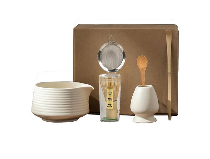 Teezubehör 6-teiliges Set Beige Weiß, Mehrfarbig, Keramik, 125x70x213 cm, Geschirr, Kannen & Karaffen, Kaffeezubehör & Teezubehör
