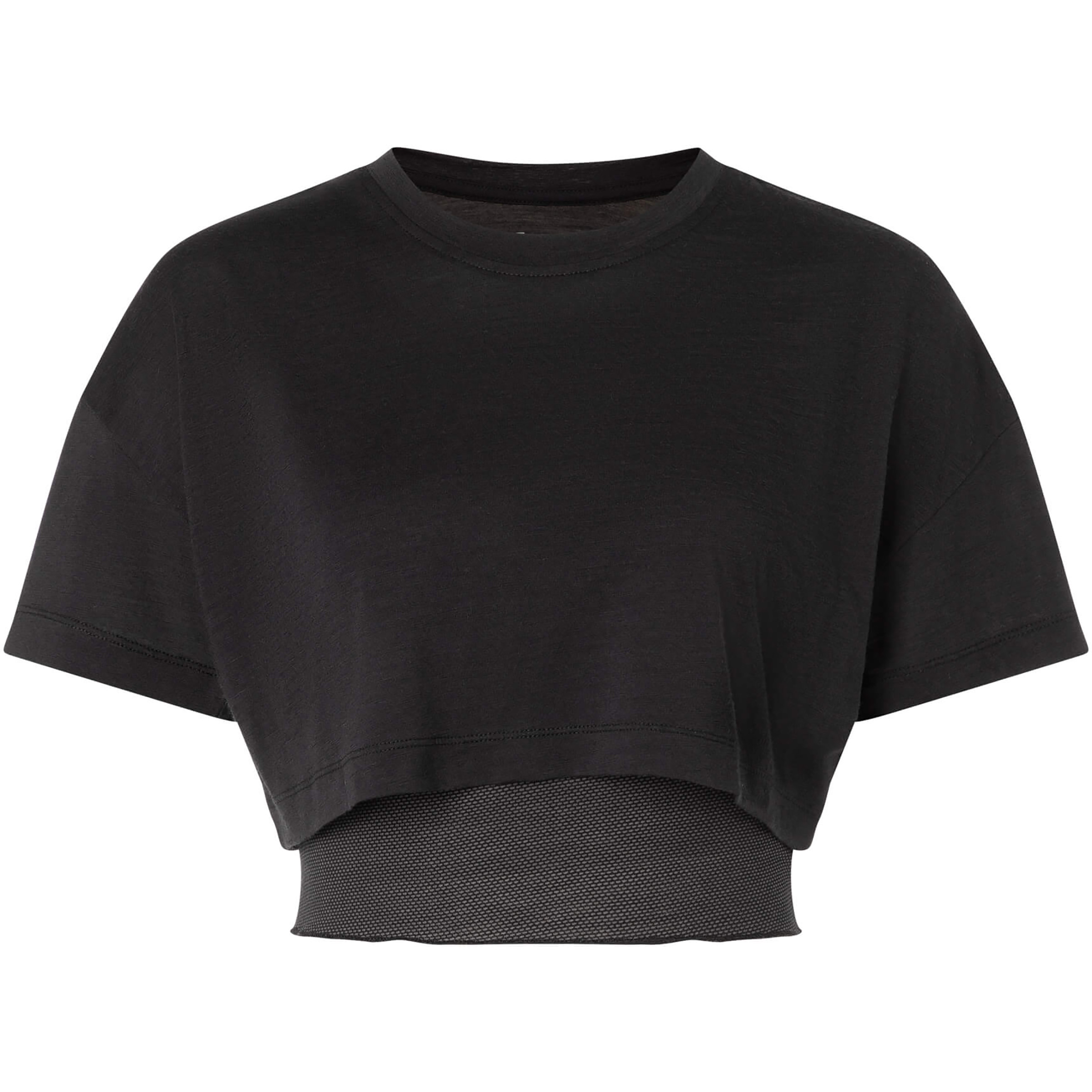 Super.Natural Crop Damen T-Shirts schwarz Größe L Yoga | Lifestyle Hautfreundlich Merinowolle