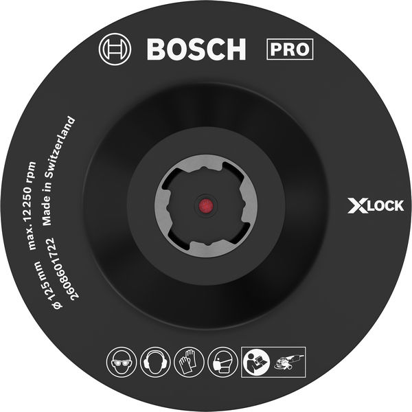 Bosch PRO Backing Pad X-Lock, 125 mm, Klettverschluss 2608601722