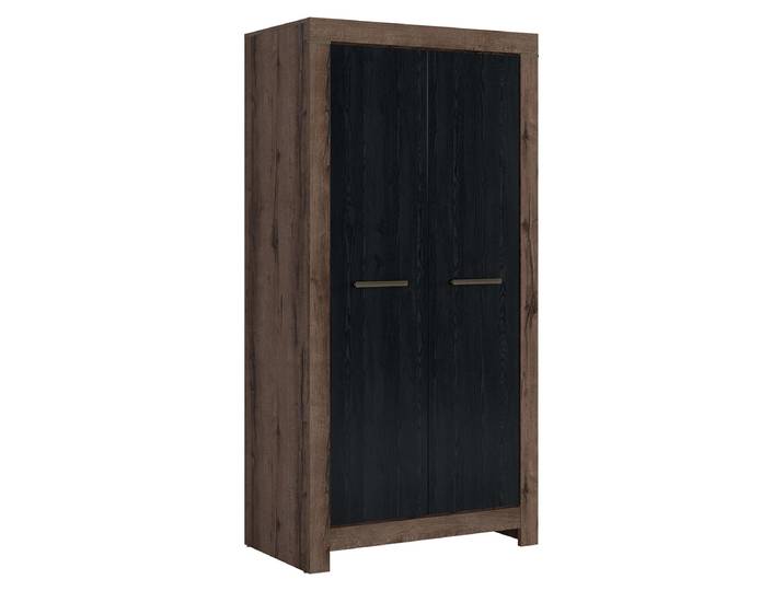 Armoire 2 portes Adam Bois et Noir