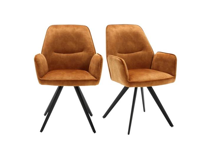 Fauteuil de table moderne doré (lot de 2)