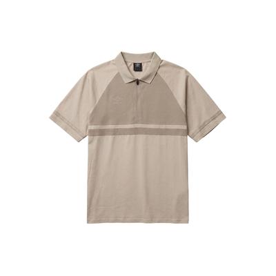 Poloshirt UMBRO "Umbro TERRACE ZIP POLO", Herren, Gr. S, silber lining, vintage khaki, 100% Baumwolle, bedruckt, normal, amerikanischer Ausschnitt, Shirts