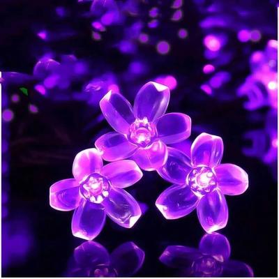 Uplift Picks Solar Cherry Blossom Lights With 8 Mode Outdoor Fairy Lighting purple 7 M (50 Leds)
