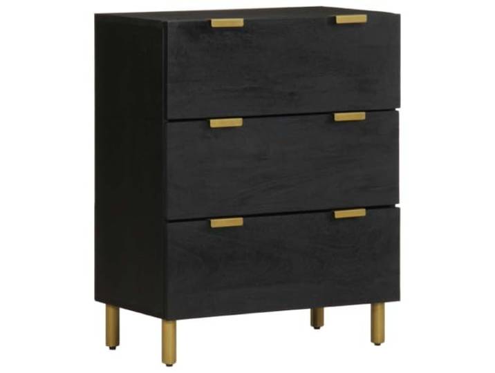 HPUYRFG Sideboard Schwarz 60x33x75 cm Holzwerkstoff Kommode mit Metallfüßen Holzwerkstoff, Metallfüße, ergonomische Griffe, Badschrank, Küchenschrank, Aufbewahrung, Schlafzimmer, Flur, Büro