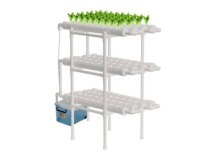 Système de culture hydroponique de légumes, kit de culture hydroponique avec 108 positions, 3 niveaux, 12 tubes, pompe à eau, jardin, bureau