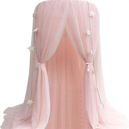 Roze kindertent met koepelvorm en klamboe