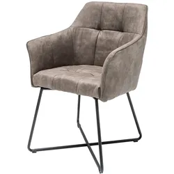 riess-ambiente Stuhl LOFT - Microfaser vintage taupe mit Armlehne
