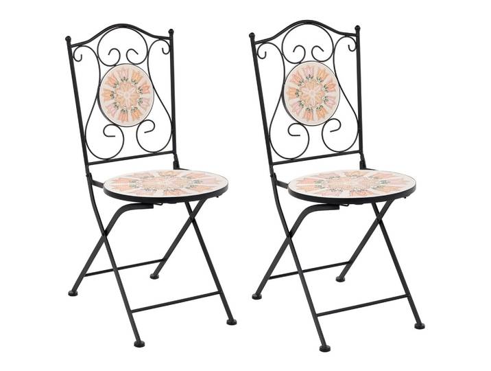 GARTENSTUHL 2er Set klappbar Metall Bunt Settala