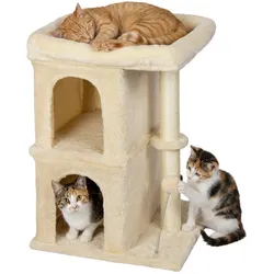 Relaxdays Kratzbaum (71 cm, Beige), Katzenbaum